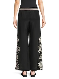 Valerie Siera Silk-Blend Wide-Leg Pants