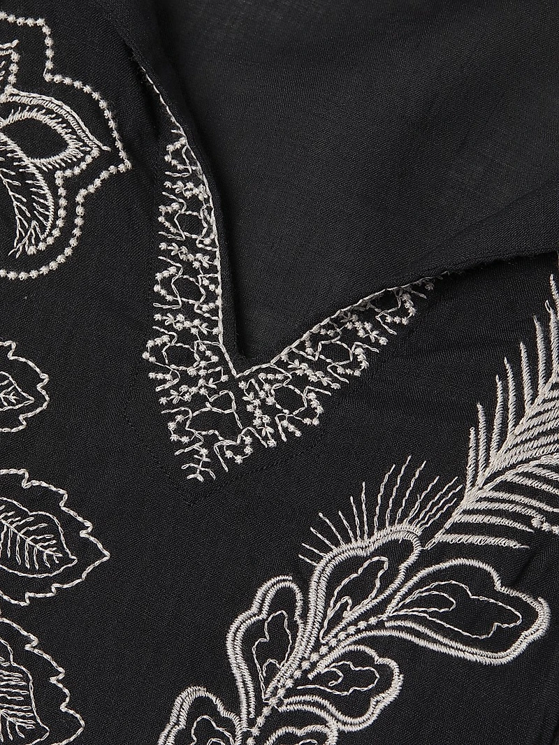 Roberta Floral-Embroidered Mini-Slipdress