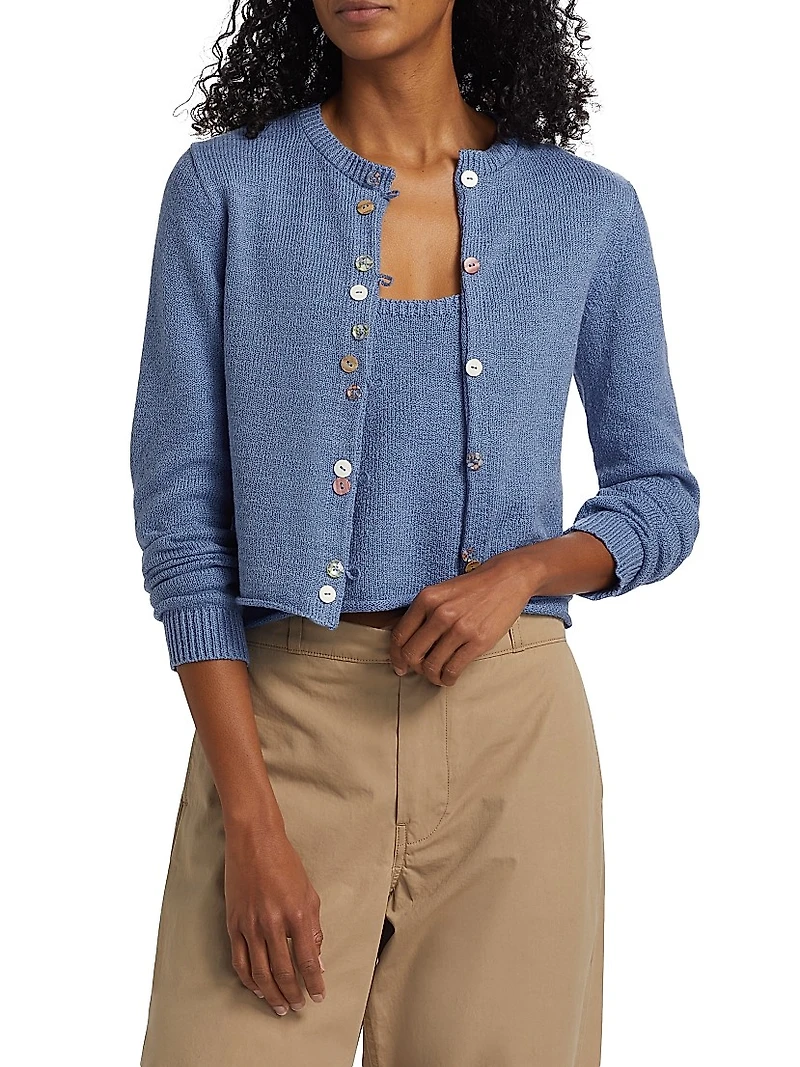 Nora Lite Cotton Crewneck Cardigan