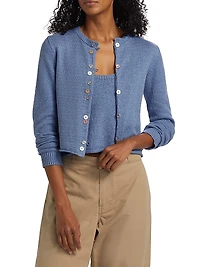 Nora Lite Cotton Crewneck Cardigan