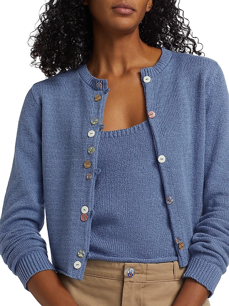 Nora Lite Cotton Crewneck Cardigan