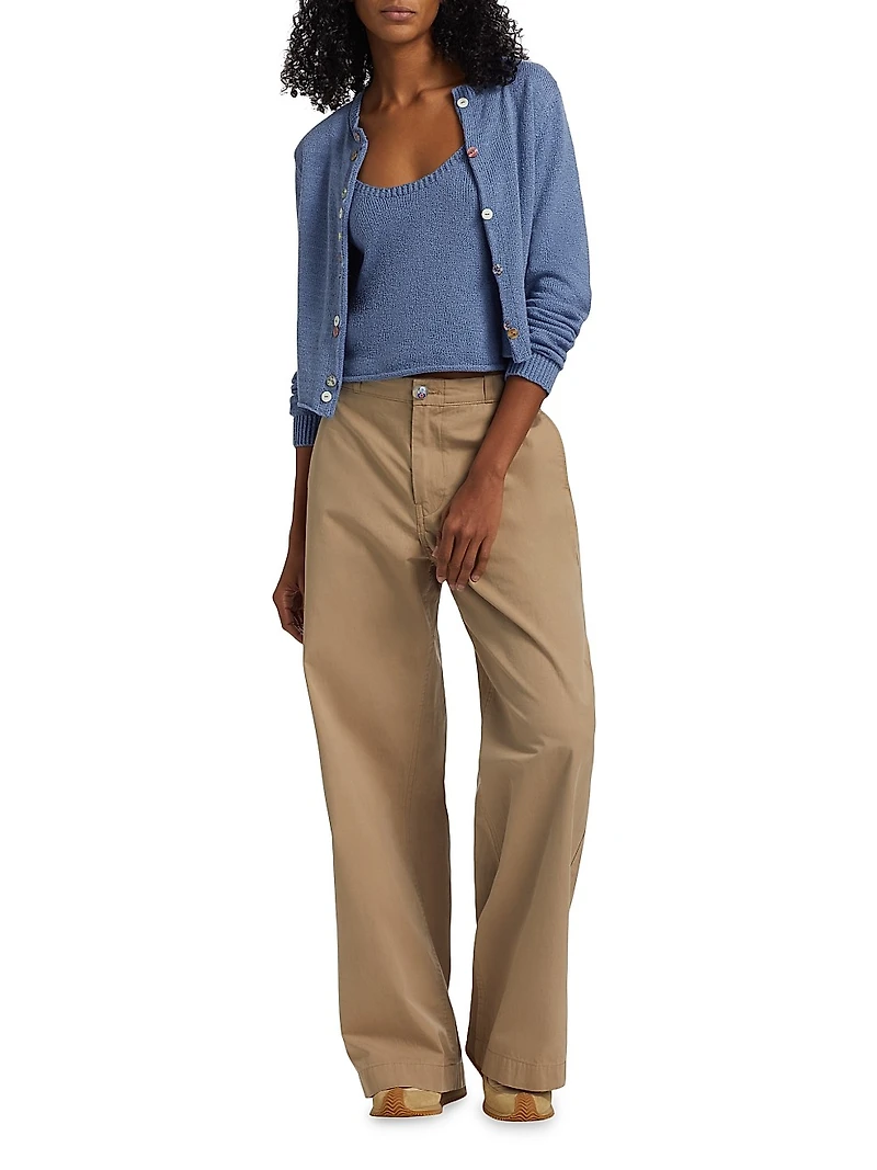 Nora Lite Cotton Crewneck Cardigan