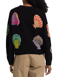 Shell Cashmere V-Neck Cardigan