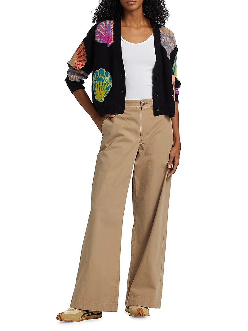 Shell Cashmere V-Neck Cardigan