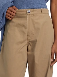 Silvano Cotton Mid-Rise Wide Leg Pants