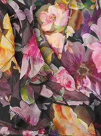 Kylie Ruffled Floral Silk Blouse