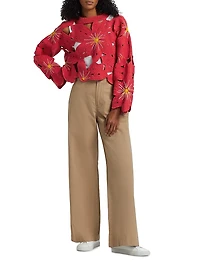 Crochet Flower Cotton Sweater