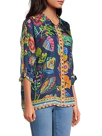 The Audrey Floral Silk Oversized Shirt
