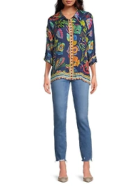 The Audrey Floral Silk Oversized Shirt