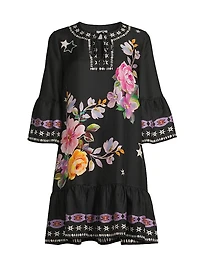 Hailee Floral Bell-Sleeve Minidress
