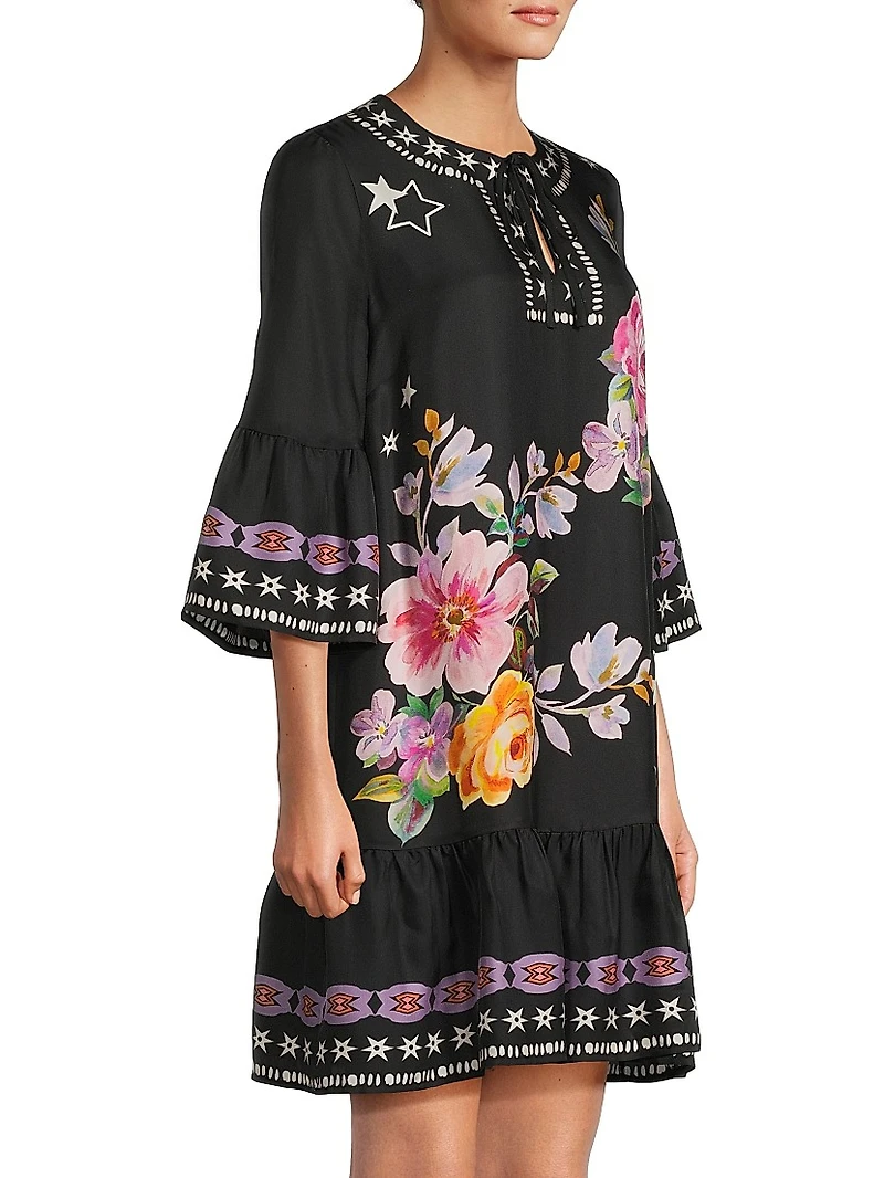 Hailee Floral Bell-Sleeve Minidress