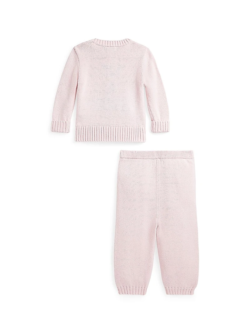 Baby's Flag Polo Bear Knit Set