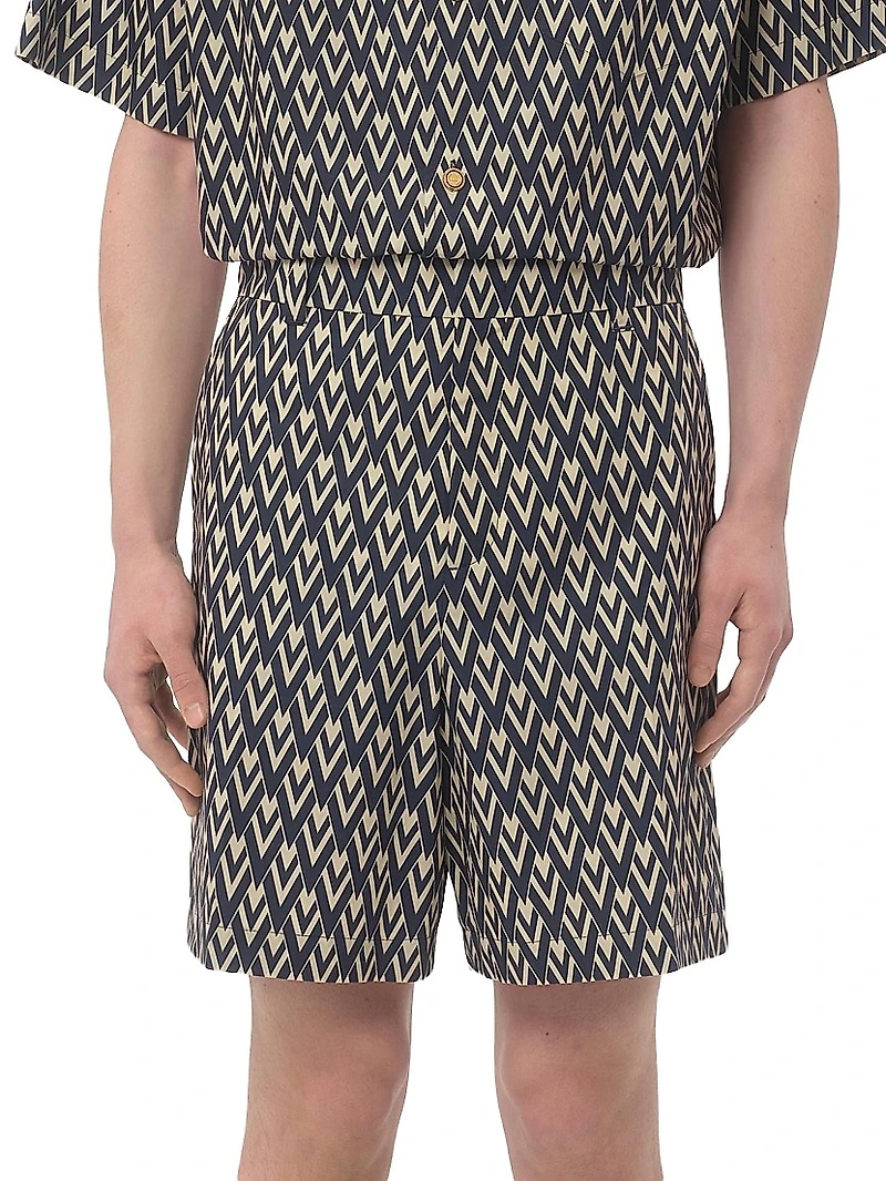 Cotton Popeline Bermuda Shorts with Toute La V Print