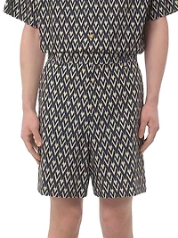 Cotton Popeline Bermuda Shorts with Toute La V Print