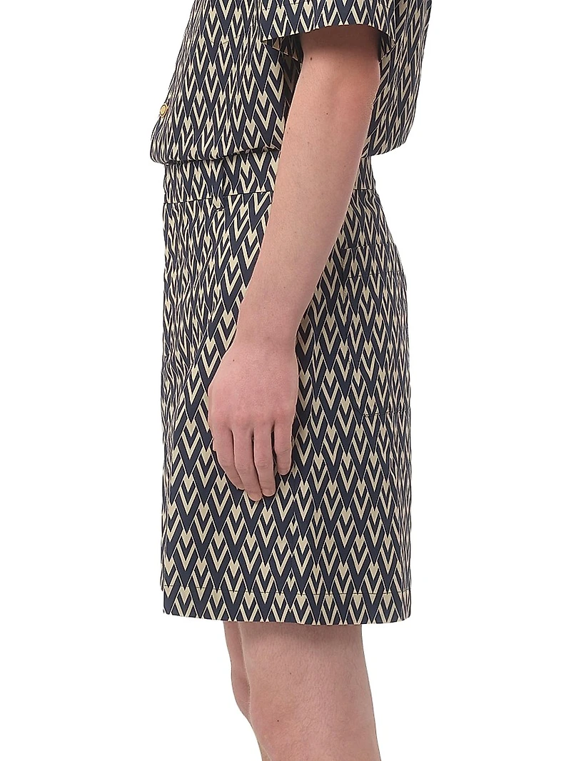 Cotton Popeline Bermuda Shorts with Toute La V Print