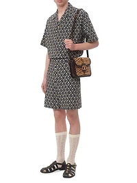 Cotton Popeline Bermuda Shorts with Toute La V Print