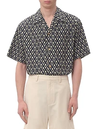 Cotton Popeline Bowling Shirt with Toute La V Print