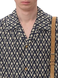 Cotton Popeline Bowling Shirt with Toute La V Print