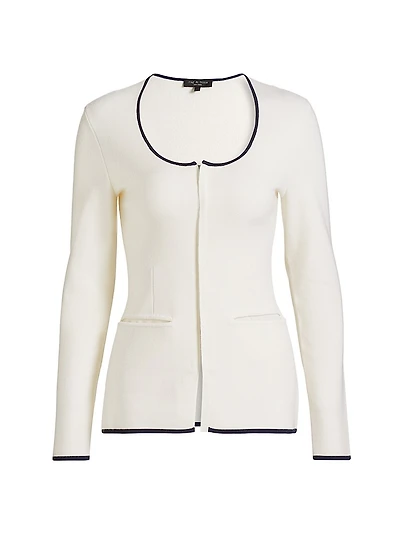 Ella Wool-Blend Front-Zip Sweater