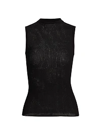 Molly Mock Turtleneck Semi-Sheer Sleeveless Top