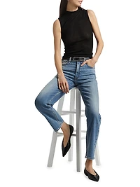 Molly Mock Turtleneck Semi-Sheer Sleeveless Top