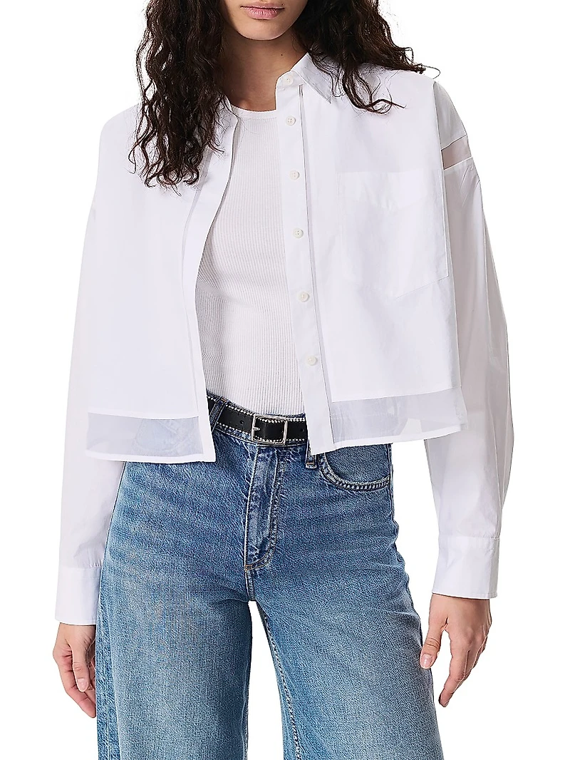 Beatrice Cotton Button-Front Shirt