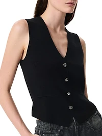Ella Wool-Blend Button-Front Vest