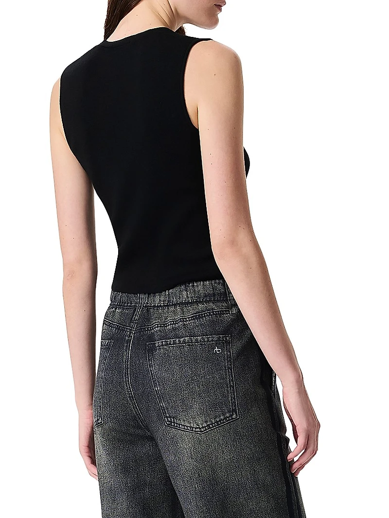 Ella Wool-Blend Button-Front Vest