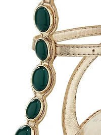 Jade Sandal 85MM Embellished Metallic Leather Sandals