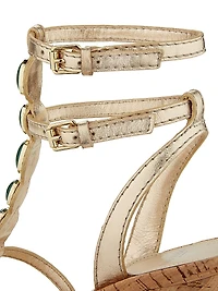 Jade Sandal 85MM Embellished Metallic Leather Sandals