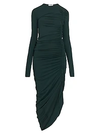 Crêpe Jersey Ruched Midi-Dress