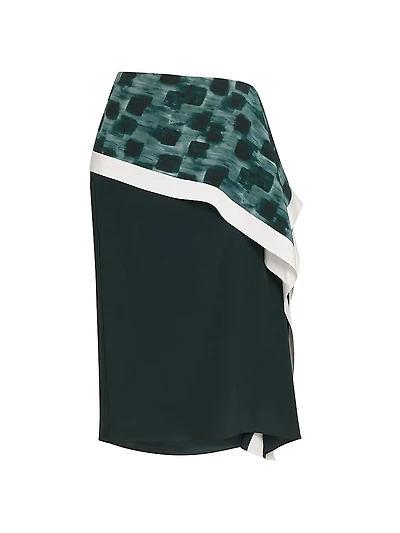 Painted Block Silk Skirt