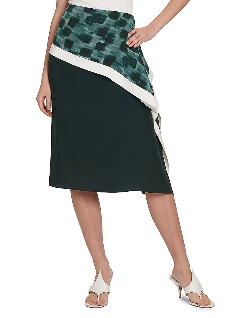 Painted Block Silk Skirt
