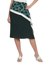 Painted Block Silk Skirt