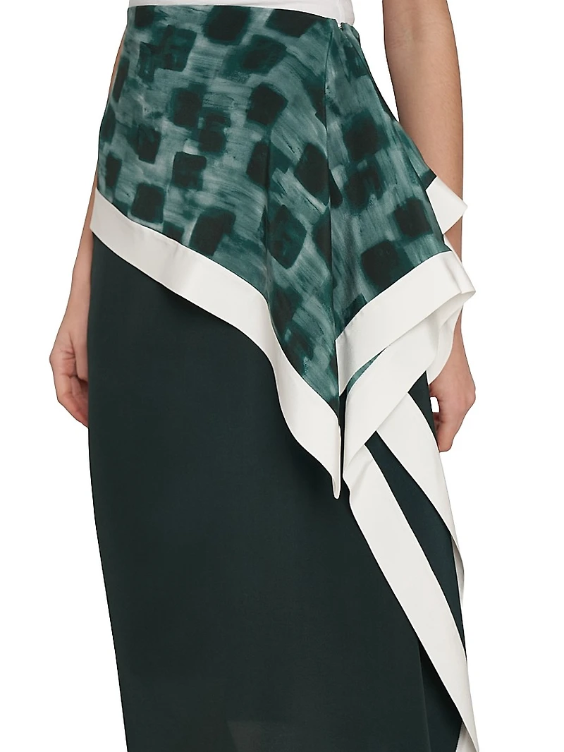 Painted Block Silk Skirt