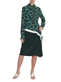 Painted Block Silk Skirt