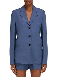 Faille Single-Breasted Blazer