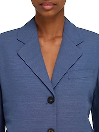 Faille Single-Breasted Blazer