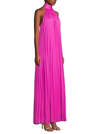 Beverly Pleated Halter Maxi Dress
