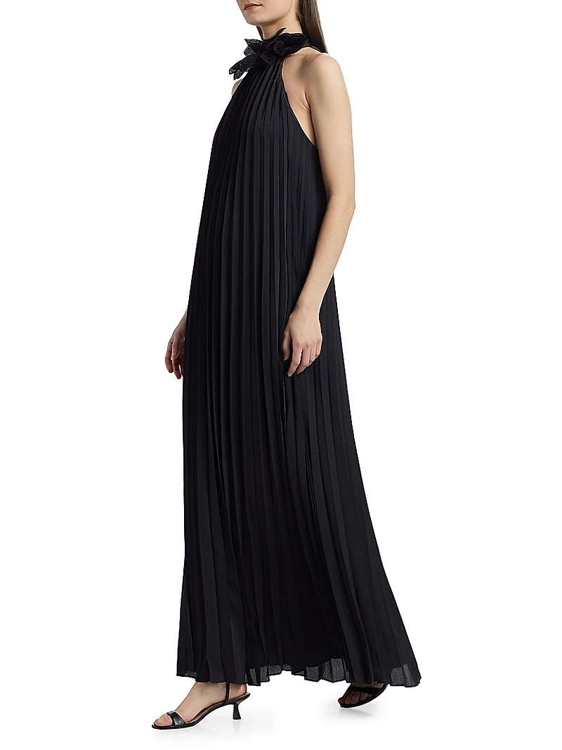 Blakely Pleated Halterneck Gown