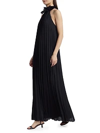 Blakely Pleated Halterneck Gown