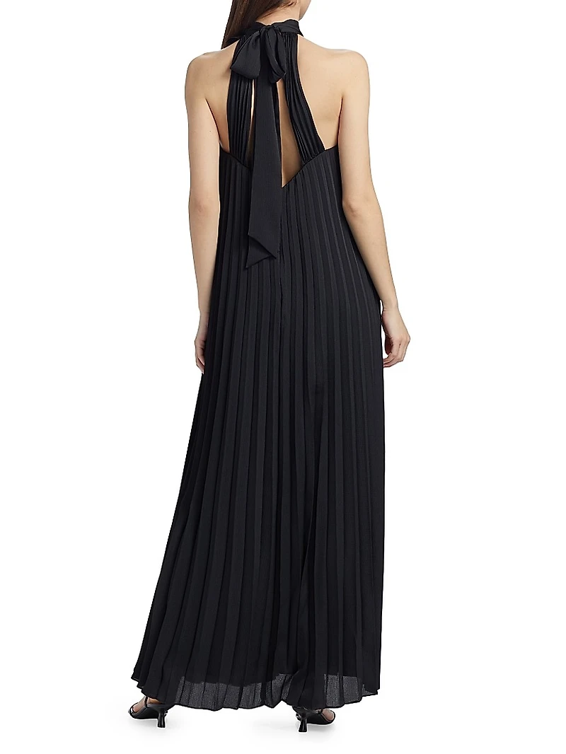 Blakely Pleated Halterneck Gown