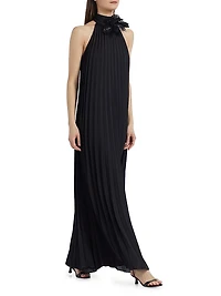 Blakely Pleated Halterneck Gown