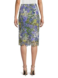 Remy Floral Lace Pencil Knee-Length Skirt