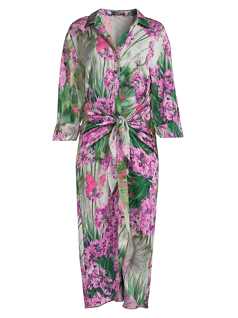 Kynlee Floral Tie-Waist Shirtdress