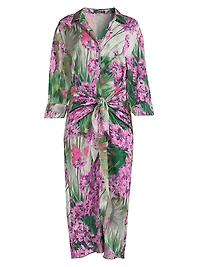 Kynlee Floral Tie-Waist Shirtdress