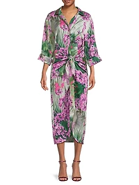 Kynlee Floral Tie-Waist Shirtdress