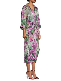 Kynlee Floral Tie-Waist Shirtdress