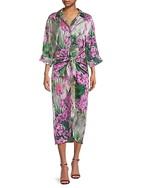 Kynlee Floral Tie-Waist Shirtdress