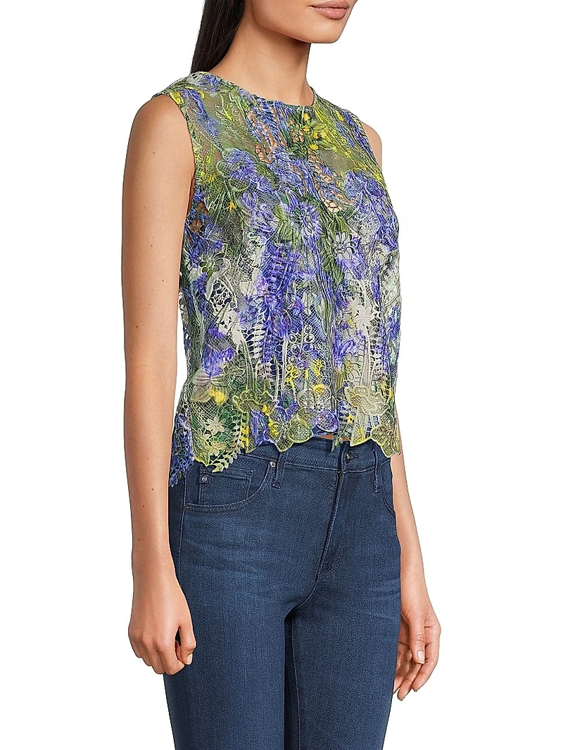 Charli Floral Lace Sleeveless Blouse